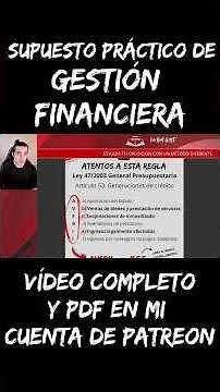 Supuesto práctico de Gestión Financiera | Oficial Gestión de la Administración Civil (GACE)