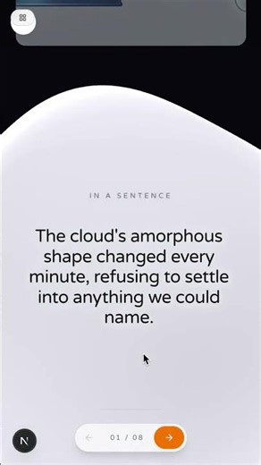 Coding an interactive definition for "AMORPHOUS" 🌟