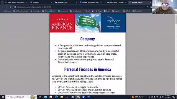 myEcon Associates - there's a new direct link in the AMS. It's our digital American Finance brochure. | myEcon