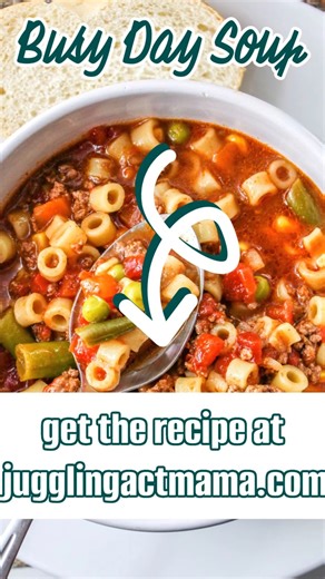 BUSY DAY SOUP - easy, delicious, comfort food!! 🍲 🥄 ✅https://www.jugglingactmama.com/busy-day-soup/ | Juggling Act Mama Recipes
