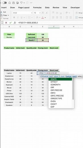 Track Inventory in Excel Like a Pro | Use IFS & FILTER Formula | Excel Tutorial #excel #exceltips