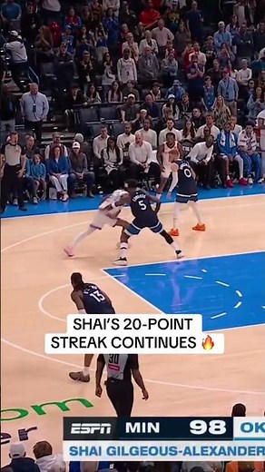 Shai Gilgeous-Alexander’s 20-point streak continues to 128 straight games 😱