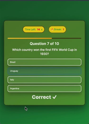 Football Quiz App Using HTML CSS and Javascript #html #css #coding #programming #technology #ai