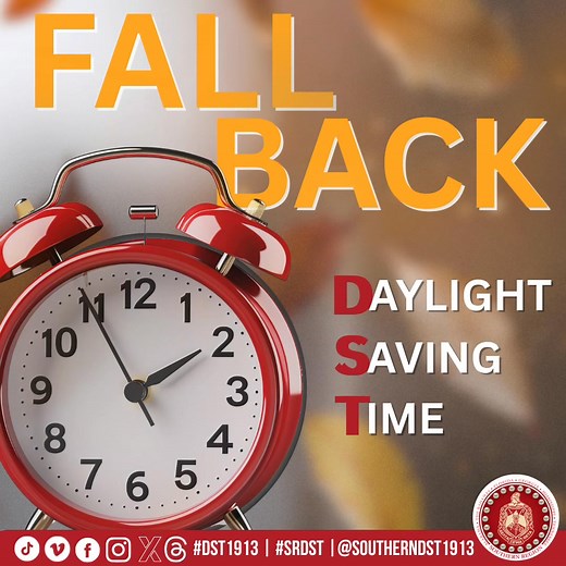 It’s time to lean back! Don’t forget—the clocks roll back one hour at 2 a.m. EST! DST—sounds good to us! 🔺 #DST1913 #SRDST | Southern Region of Delta Sigma Theta Sorority, Incorporated