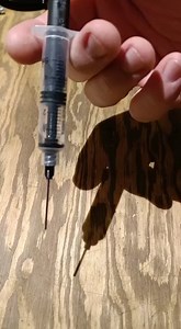 Made a prop syringe with retractable needle and vanishing liquid - second prototype