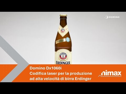 Domino Dx1060i. Codifica laser per la produzione ad alta velocità di birra Erdinger