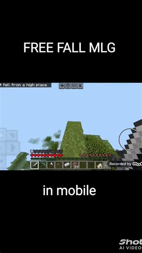 free fall op mlg in mobile #minecraft #ytshorts #gaming #pe #shortsfeed