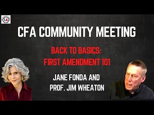 Jane Fonda and Prof. Jim Wheaton | Committee for the First Amendment Community Meeting