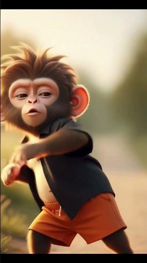 Baby Monkey Dancing Like a Hero 🐵🔥 | Cute Animation Short
