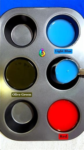 Guess the Color | Olive Green + red + light blue #colormixing #amazing