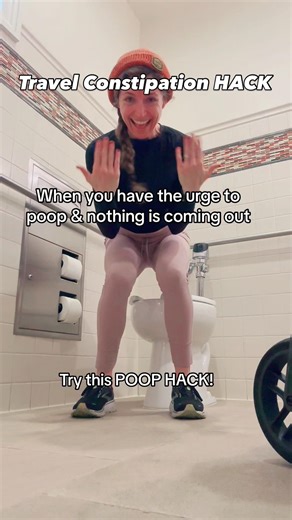 Travel Constipation HACK! #poop #pooping #mom #dad #pregnancy #stretch #travel #health #doctor #fyp