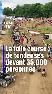 😮 La folle course de tondeuses à gazon devant 35.000 personnes | BFMTV