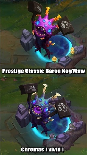 Prestige Classic Baron Kog'Maw vs Chroma ( vivid ) Skins #leagueoflegends