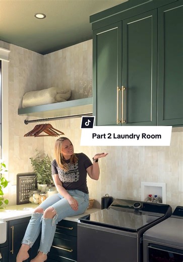 🫧Laundry Room Part 2 - How many tiles do you think I laid? ✨ Second project in my laundry room done and goodness, she is 🤩GORGEOUS🤩 if I do not say myself! I love that the tones in the wall tile match perfectly with the floor. The reason I didn’t go for a basketweave pattern (option D) was because with the floor having the pattern that it does, It felt that the floor tile and wall tile would be competing. Basketweave also feels like it could be trendy and out the door soon but that just my th