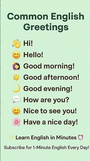 Common English Greetings | Different Ways to Say Hello in English