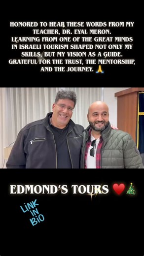 Edmond Attallah on Instagram: "Dr. Eyal Meron is an Israeli historian, author, and expert on the history of Jerusalem with a focus on the city’s evolution through time. He is best known for his work on Jerusalem, A Walk Through Time — a multi-volume historical guide that explores Jerusalem’s development from ancient periods through the Ottoman era and into the modern age, used widely by scholars, guides, and students of the city’s rich past. ￼ Meron’s research combines academic rigor with access