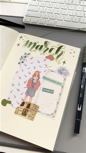 Just a quick MARCH journal cover!! #stationery #journaling #calligraphy #shorts #journal