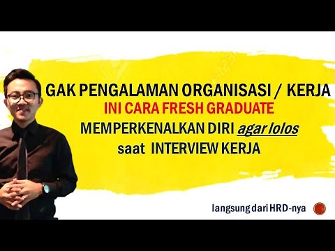 Cara Interview Fresh graduate agar diterima kerja | Tidak punya pengalaman organisasi dan Kerja
