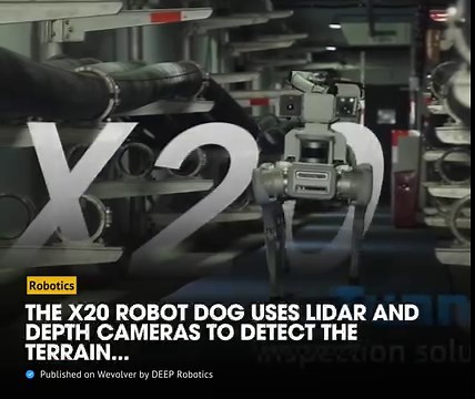 The X20 robot dog can perform automatic inspection tasks according to the preset path and tasks. During the inspection, the robot uses LiDAR and depth cameras to detect the terrain, and has the ability to turn around, climb stairs, and obstacle avoidance. Check out the full article by DEEP Robotics here: https://www.wevolver.com/article/how-x20-robot-dog-intelligent-cable-tunnel-inspection-system-complete-mobile-detection #robotics #inspection #RobotDog #LiDAR #technology #engineering #stem #inn