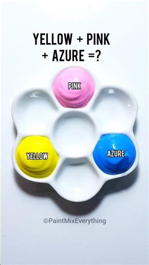 Yellow, Pink and Azure Color Mixing #colors #colormixing #paint