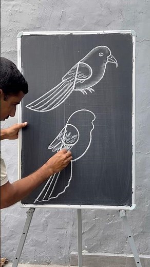 Easy two birds drawing tutorial ||🦜👌 #easybirdart #birdart #easydrawing