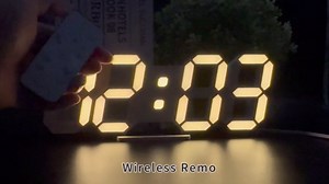 COVERY Digital Wall 3D Clock, Led Desk Clocks, 10 '' Large Number, One-Touch Light Switch for Bedrooms, Kitchen, Home - Alarm, Snooze, Temperature, Remote, Nightlight, Adjustable Light Brightness