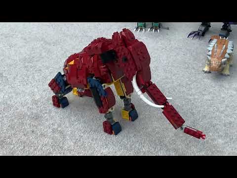 LEGO Creator 31012 and 31112 - building Mammoth out of four sets