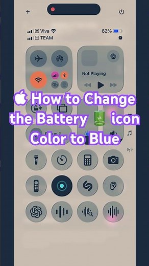  How to Change the Battery 🔋 icon Color to blue on  iPhone  #Style #iPhoneTrick #BatteryBar