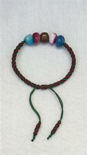 Two-color Bracelet with stones #macrame #bracelets #shorts