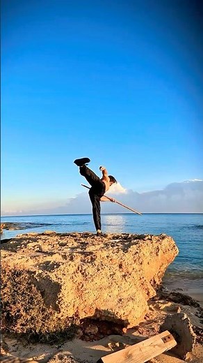 Martial Arts Traditional Weapon Bo Staff Practice