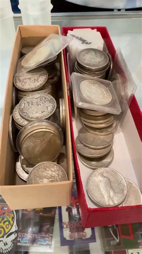 Opening a Box Full of Vintage Silver Coins | Morgan & Peace Dollar Treasure