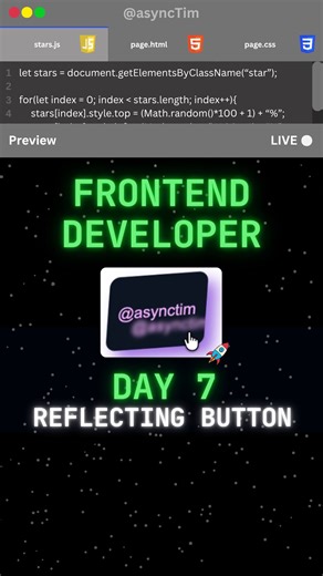 Tim | Frontend Development & Coding on Instagram: "Reflecting Button in HTML and CSS | Day 7 Today we used a looot of box-shadows and the hovering event to create a button, in which our text reflects beautifully. The animation is created by offsetting the text-shadow and flipping the background slightly as soon as the hovering occurs. The combination of these elements makes it simply one of my favourite button design ideas! :) Thank you so much for watching! If you have any questions, feel free 