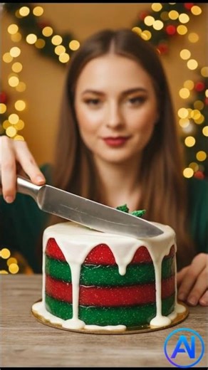 Ultra Realistic Glass Christmas Cake Cutting & Eating ASMR 🎄✨ | Crystal Cake Sounds #shorts