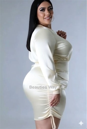 Plus Size Elegant Satin Charm Mini Dress Fashion Collection