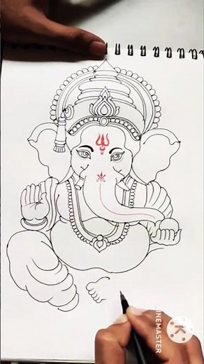 Quick simple and easy drawing of Ganpati Bappa step by step/ Easy Ganesha drawing