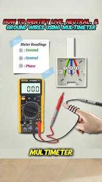 How to Identify Live, Neutral, and Ground Wires Using a Multimeter #electricaltips #electricalhacks