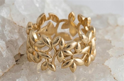 Gold Plated Olive Leaf Ring | Botanical Vine Design | Nature Inspired Statement Jewelry - Etsy Australia