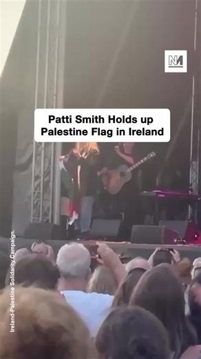 Legendary singer-songwriter Patti Smith raised the Palestinian flag at a concert in Limerick, Ireland, this week. “Ireland is one of the countries that has been the most vocal about all of the human rights violations in Palestine,” she told the crowd. Footage captured by the Ireland Palestine Solidarity Campaign.