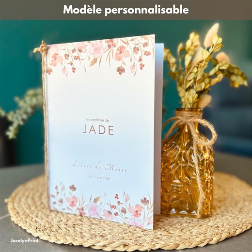 Personalized Baptism Mass Booklet Cover | Printable Church Booklet Cover | Canva Template - Etsy