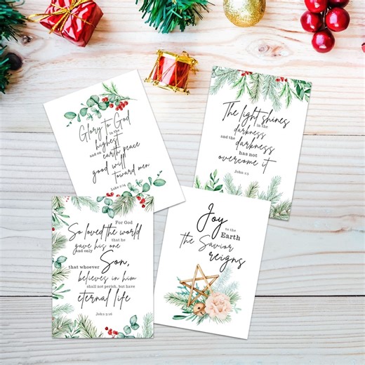 Printable Scripture Christmas Cards: Handmade Christmas Card Bible Verse (digital Download) - Etsy