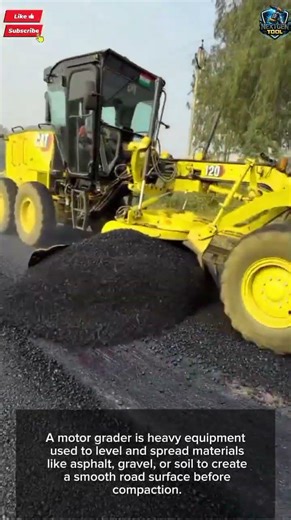 How Motor Grader Levels Asphalt in Road Construction#tool