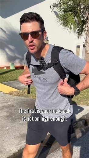 GORUCK on Instagram: "A couple tips from Jason to make rucking more comfortable: 🎒 Rucking shouldn't be uncomfortable due to the gear you're wearing, so make sure you're positioning your ruck high and tight for better weight distribution. 🏃‍➡️ If you’re hunching over, it’s time to lighten your ruck. Focus on form first—you can always pick up the pace and add weight as your body gets stronger. That'll help you go further and push harder. #rucking #ruck #functionalfitness"
