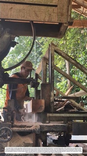 Beam Resizing: How a Vertical Band Saw Transforms Rough Timber into Precision Beams