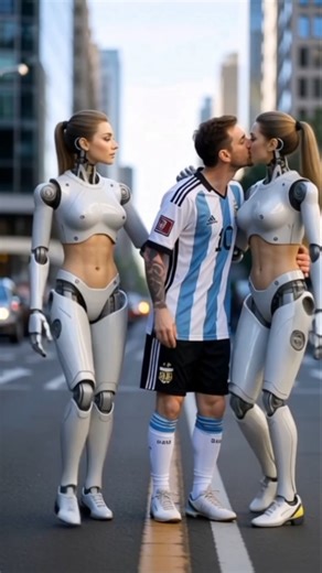 “What is Messi Doing with This Ultra-Realistic Robot?🤣 #messi #robot #shorts