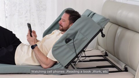 Lifting Bed Backrest - Electric Adjustable Power Bed Wedge Mattress with Pillow Cover for Elderly, Patient, Pregnant Women to Sitting and Sleeping Positioning Assistance, Steel Frame
