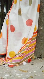 C280099988TF New Pure Kota Silk Saree in trendy polkadot deaign. KOTA X POLKADOT KOTA POLKADOT (SINGLE COLOR WHITE EDITION) Quality- pure kota silk saree with hand block polkadot prints. Zari pattu woven border. Blouse- small polkadot hand block print kota silk. | Fashion Point