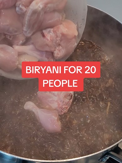 How to cook for 20 people!! #biryani #FoodTok #2026 #EasyRecipes #rice FULL RECIPE ON MY YOUTUBE CHANNEL: MY LITTLE KITCHEN INGREDIENTS: Chicken on the bone 2kg 1250g onions sliced 2kg rice 400ml oil 1 tablespoon salt for rice 500g plain natural yoghurt 3 tablespoon ground coriander powder 3 tablespoon ground garam masala 2 tablespoon blizted green chillies 1.5 tablespoon salt for chicken and yoghurt mix 4 bay leaves Enjoy 😊