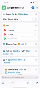 I made a shortcut that tracks what I spend. It logs everything in a log book in an apple numbers file. Just need to make a table with the same headers as the first 2 tabs and link the apple numbers file to the shortcut. Pivot tables can can be used to track specific things. Link in comments