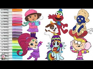 Coloring Book Compilation Winter Fun My Little Pony Sesame Street Backyardigans Shimmer & Shine