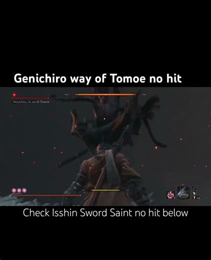 Way of Tomoe no Hit #sekiroshadowsdietwice #bossfightgaming #gamingshorts #nohit #ps5